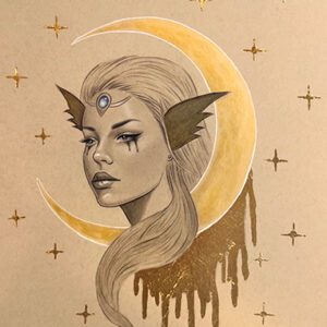 Golden Muse print with gold foil